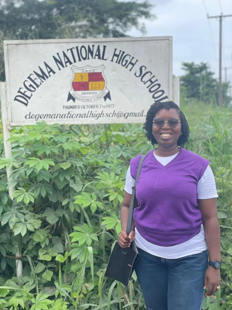 Signpost at Degema National High School ahead of a TechSpark school visit