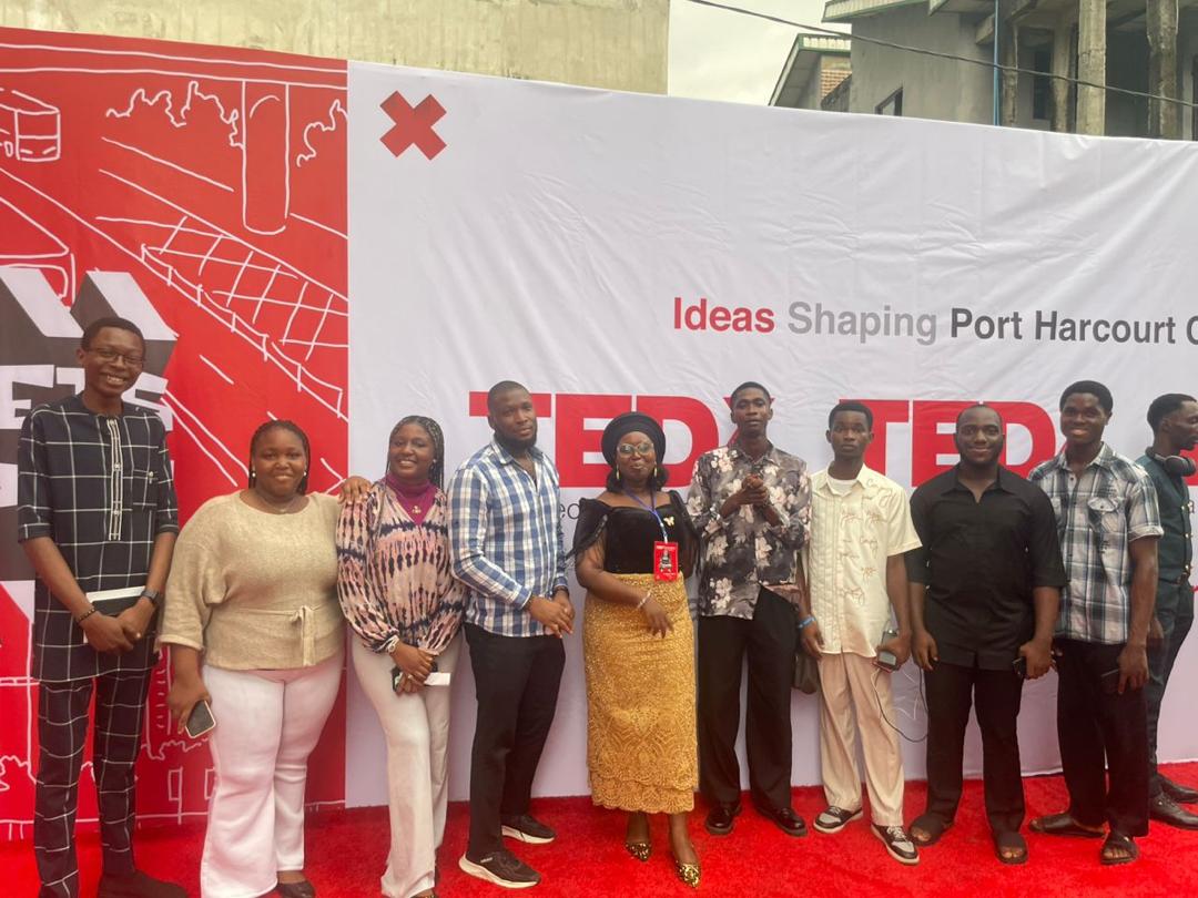 Scholars at TEDx Port Harcourt on the red carpet