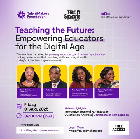 Flyer for the Teaching the Future educators webinar, 1 August 2025