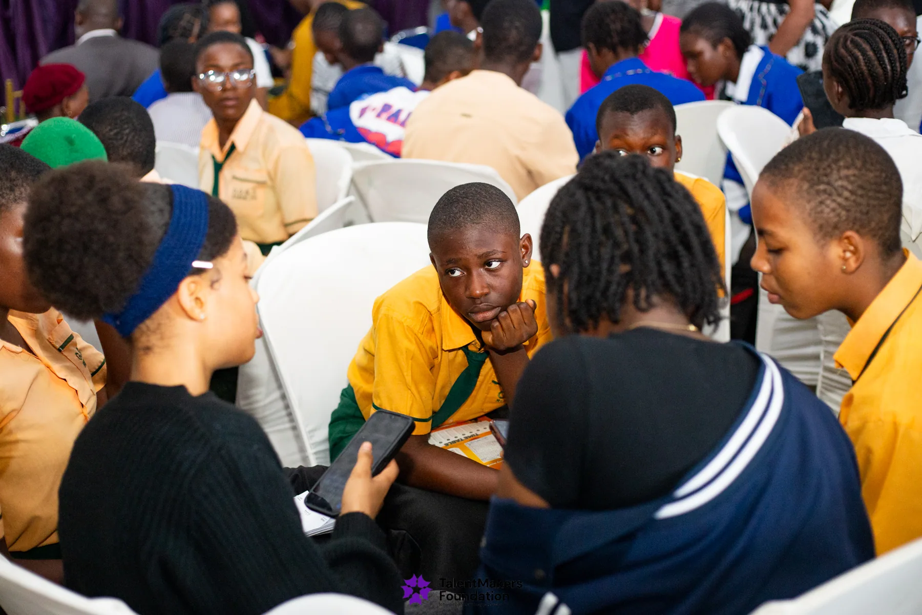 Students working together during a practical TechSpark session